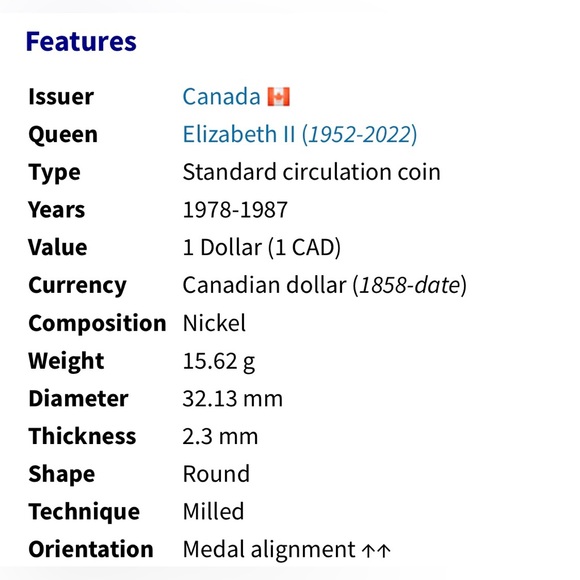 🎈$5 add on - 1985 CANADA DOLLAR - Elizabeth II - NICKEL. - Picture 3 of 6